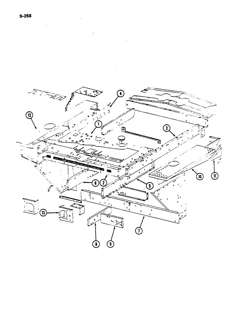 Схема запчастей Case IH 782 - (9-268) - OPERATORS PLATFORM (09) - CHASSIS ATTACHMENTS