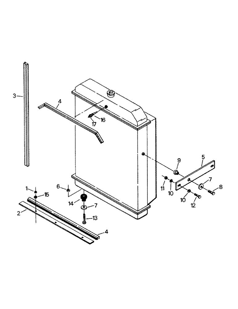 Схема запчастей Case IH KP-1325 - (04-17) - RADIATOR MOUNTING, EARLY STYLE (04) - Drive Train