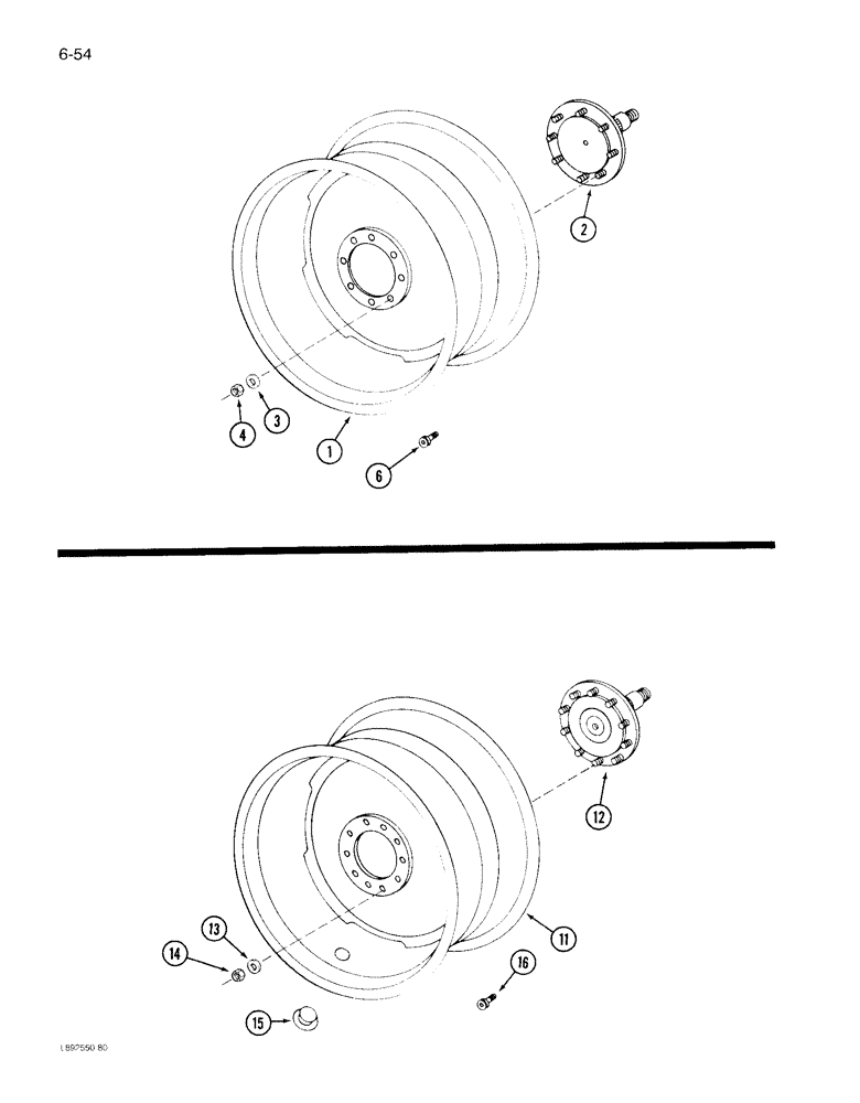 Схема запчастей Case IH 1844 - (6-54) - DRIVE WHEEL, 1822 COTTON PICKER (03) - POWER TRAIN