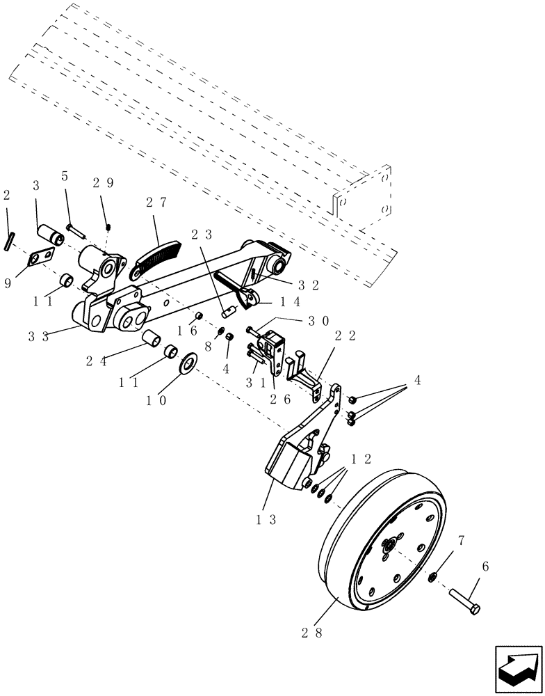 Схема запчастей Case IH 40 - (75.100.05) - GAUGE WHEEL ARM ASSEMBLY (75) - SOIL PREPARATION