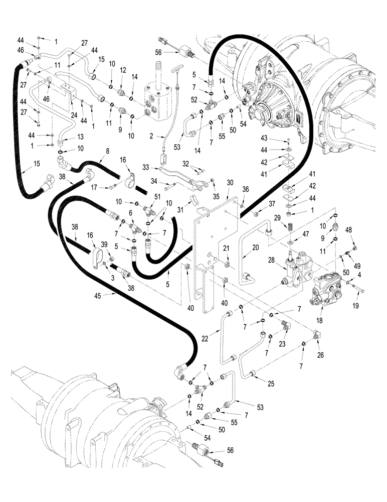 Схема запчастей Case IH STEIGER 380 - (07-07) - 500 SERIES AXLE - PARK BRAKE CIRCUIT, WITH DIFFERENTIAL LOCK, WHEEL TRACTOR (07) - BRAKES