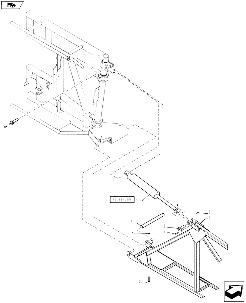 Схема запчастей Case IH 4430 - (39.130.06) - RH INNER BOOM, 90/100 BOOM (39) - FRAMES AND BALLASTING