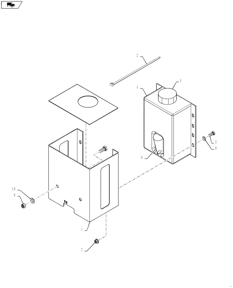 Схема запчастей Case IH 4430 - (55.518.02) - WINDSHIELD WASHER TANK (55) - ELECTRICAL SYSTEMS