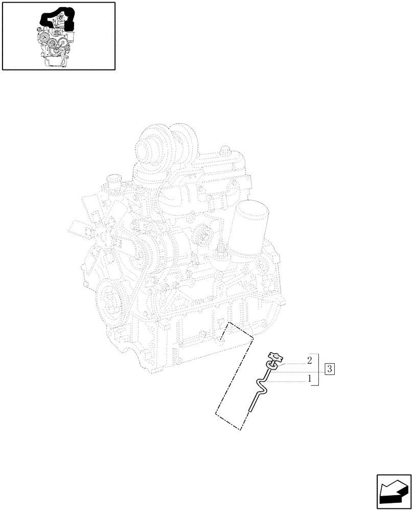 Схема запчастей Case IH JX90 - (0.27.0/01) - (VAR.319-747) TTF ENGINE TIER2 - OIL LEVEL INDICATOR & FILL CAP (01) - ENGINE