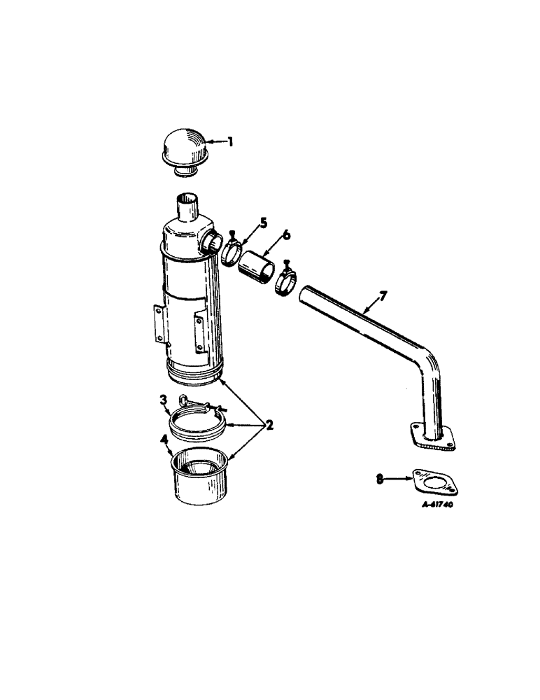 Схема запчастей Case IH 340 - (035) - FUEL SYSTEM, AIR CLEANER, DONALDSON, DIESEL ENGINE TRACTORS, 340 SERIES (02) - FUEL SYSTEM