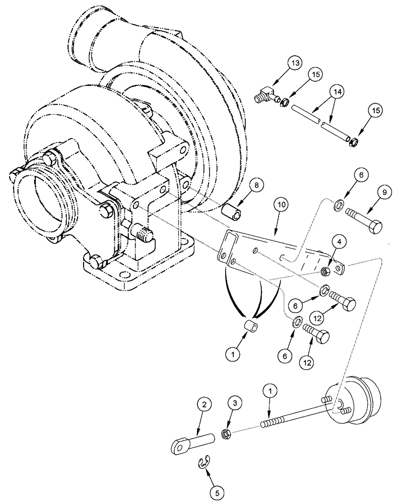 Схема запчастей Case IH FLX4510 - (02-039) - TURBOCHARGER - WASTEGATE ACTUATOR, FLX4510 (01) - ENGINE