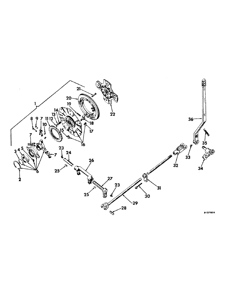 Схема запчастей Case IH 826 - (07-23) - DRIVE TRAIN, OVER-CENTER CLUTCH AND CONTROLS, INTERNATIONAL GEAR DRIVE TRACTORS (04) - Drive Train