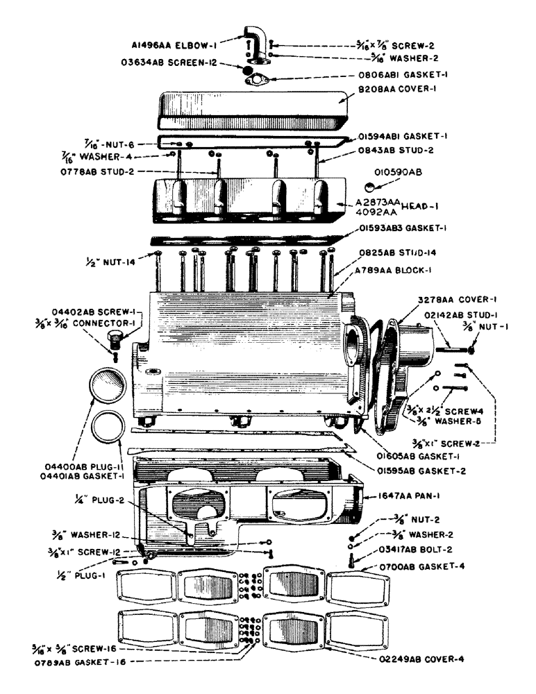 Схема запчастей Case IH DO-SERIES - (006) - CYLINDER HEAD, CYLINDER BLOCK AND OIL PAN PARTS, TIMING GEAR COVER (02) - ENGINE