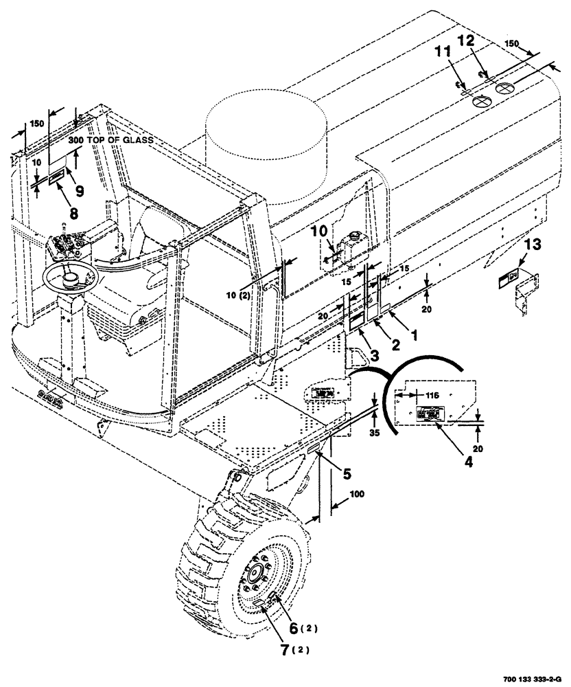 Схема запчастей Case IH 8870 - (09-04) - DECALS AND LOCATION DIAGRAM (OPERATIONAL) (90) - PLATFORM, CAB, BODYWORK AND DECALS