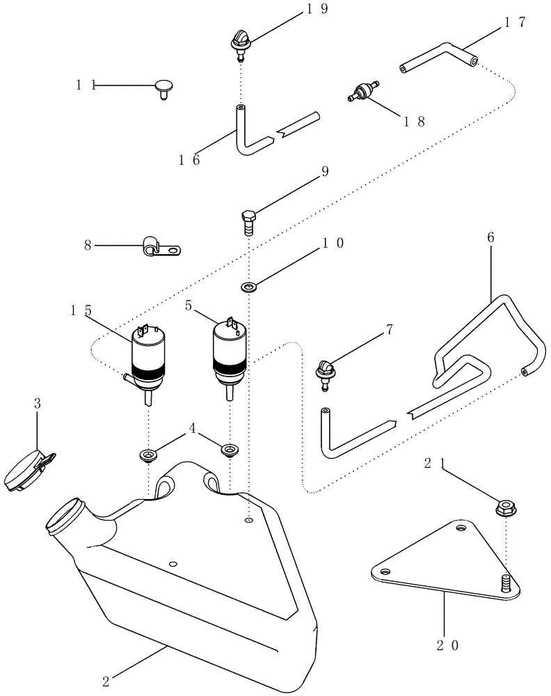 Схема запчастей Case IH MX255 - (04-26) - WINDSHIELD WASHER - FRONT AND REAR (04) - ELECTRICAL SYSTEMS