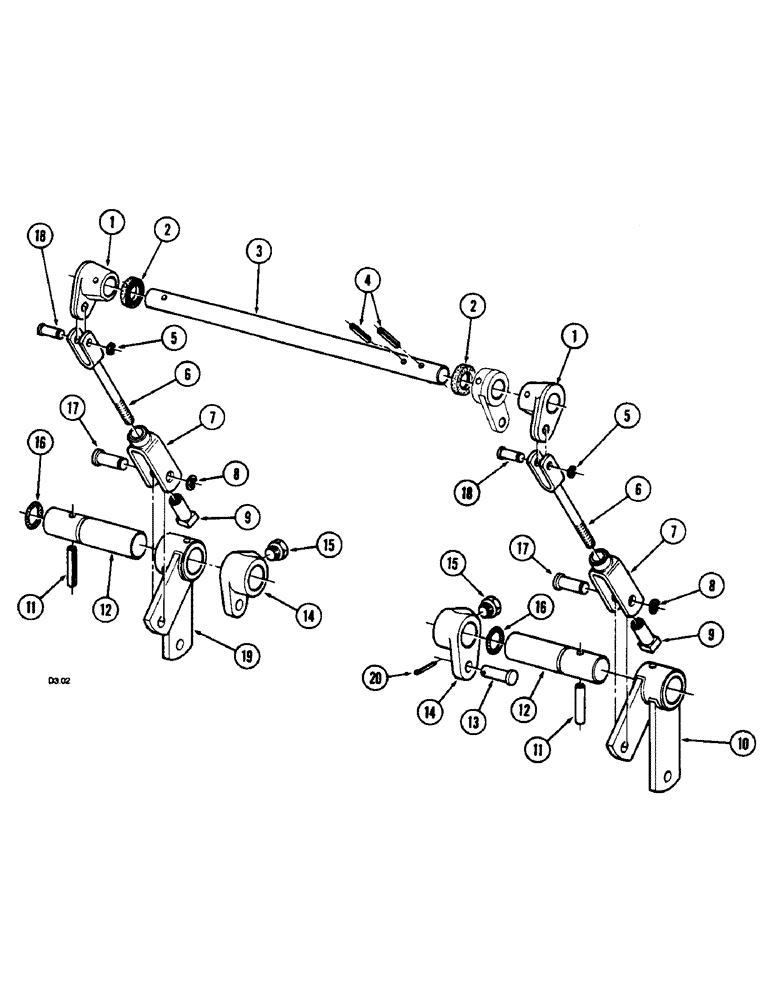 Схема запчастей Case IH 2150 - (7-06) - BRAKE CONTROL LINKAGE (07) - BRAKES