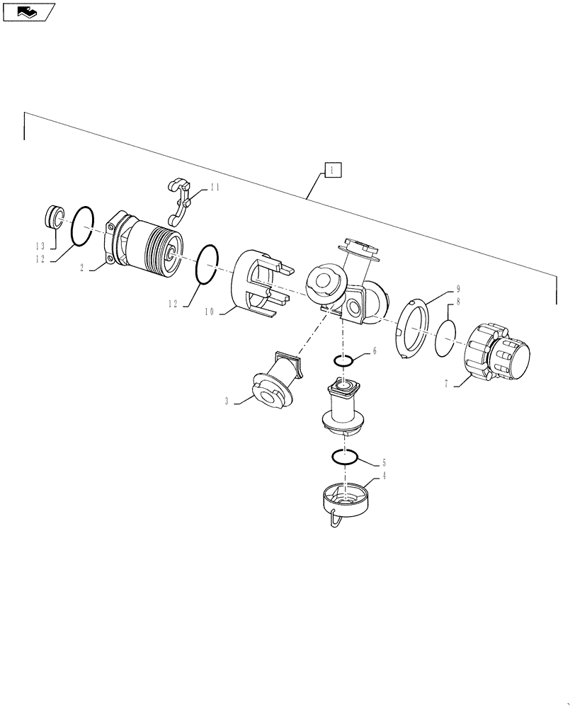 Схема запчастей Case IH 2240 - (78.110.AM[05]) - 5 WAY NOZZLE, WILGER (78) - SPRAYING