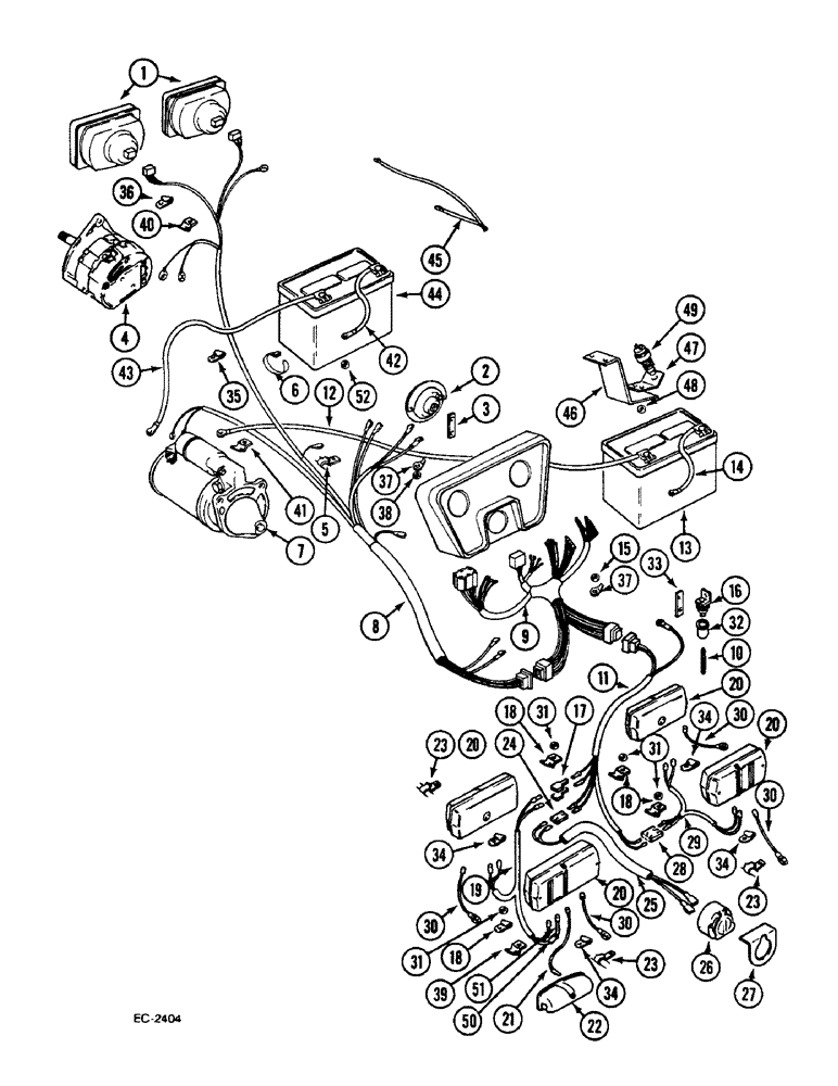 Схема запчастей Case IH 533 - (4-148) - CABLES, CLIPS (04) - ELECTRICAL SYSTEMS