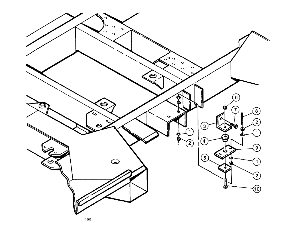 Схема запчастей Case IH SPX3185 - (091) - ENGINE, HYDROSTAT SUPPORT MOUNTING PACKAGE, SPX3185 ONLY (10) - ENGINE