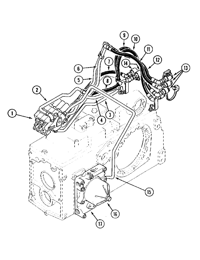 Схема запчастей Case IH 695 - (1-26) - PICTORIAL INDEX, TRACTOR WITHOUT CAB, REMOTE AUXILIARY CONTROL VALVES (00) - PICTORIAL INDEX