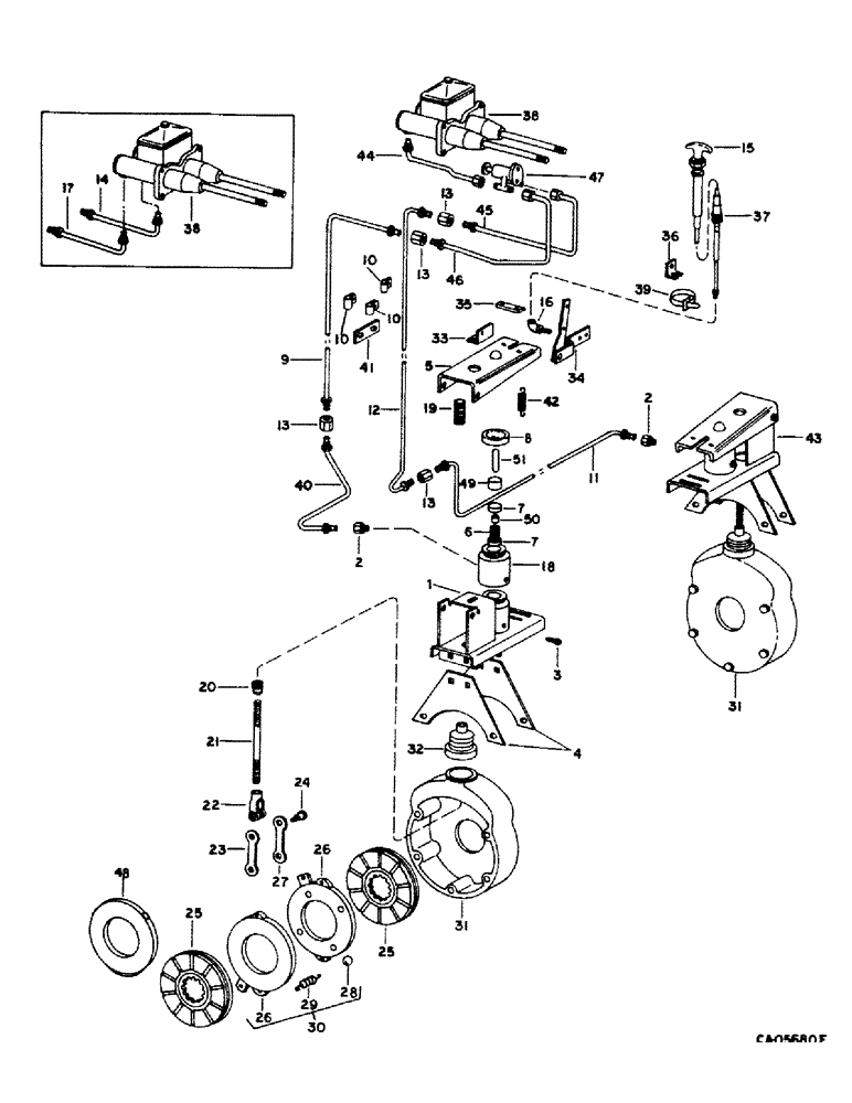 Схема запчастей Case IH 1440 - (04-05) - BRAKE, MASTER AND PARKING BRAKES (5.1) - BRAKES