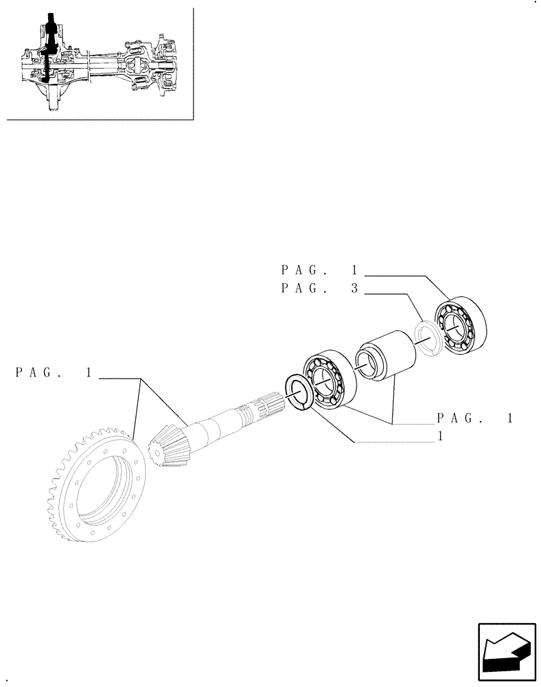 Схема запчастей Case IH JX70U - (1.40.0/06[02]) - FRONT AXLE - BEVEL GEAR/PINION SET - 4WD - ADJUSTING SHIMS (04) - FRONT AXLE & STEERING