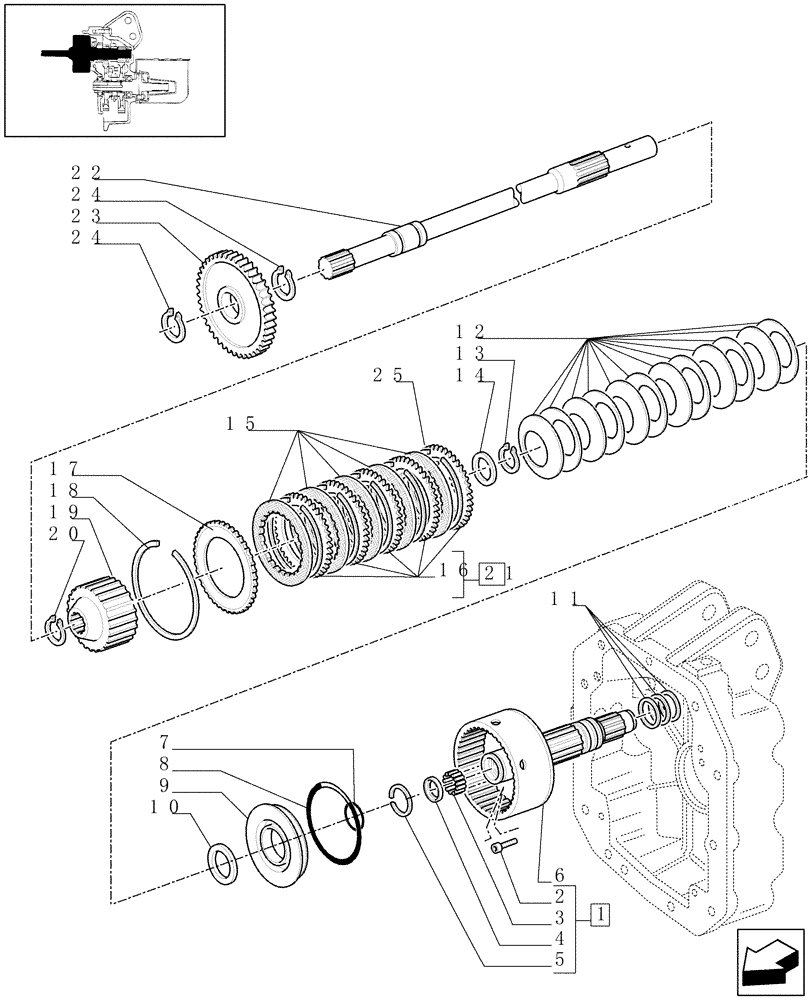 Схема запчастей Case IH MXM190 - (1.80.7/01[01]) - PTO, CLUTCH (07) - HYDRAULIC SYSTEM