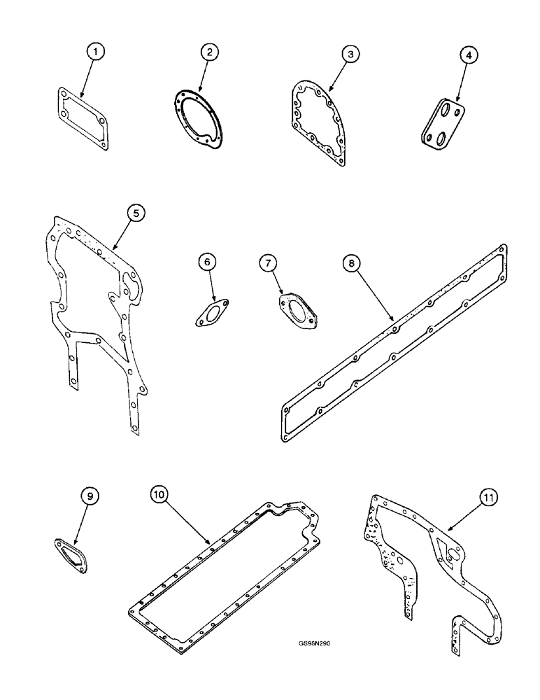 Схема запчастей Case IH D-310 - (5-036) - SHORT BLOCK ENGINE, CLIPS, SERVICE KITS 