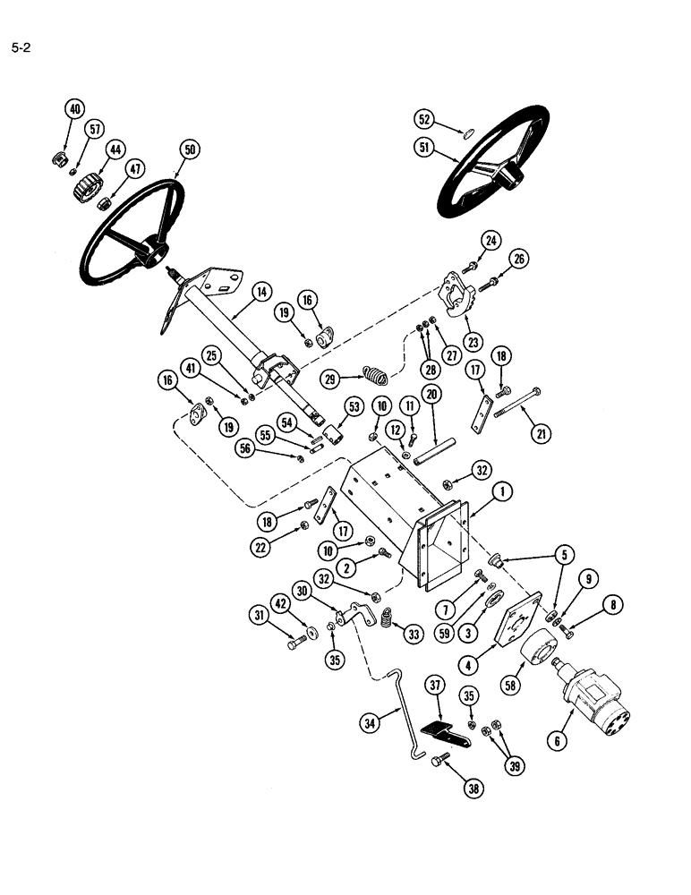 Схема запчастей Case IH 3594 - (5-002) - STEERING WHEEL AND ADJUSTABLE COLUMN (05) - STEERING