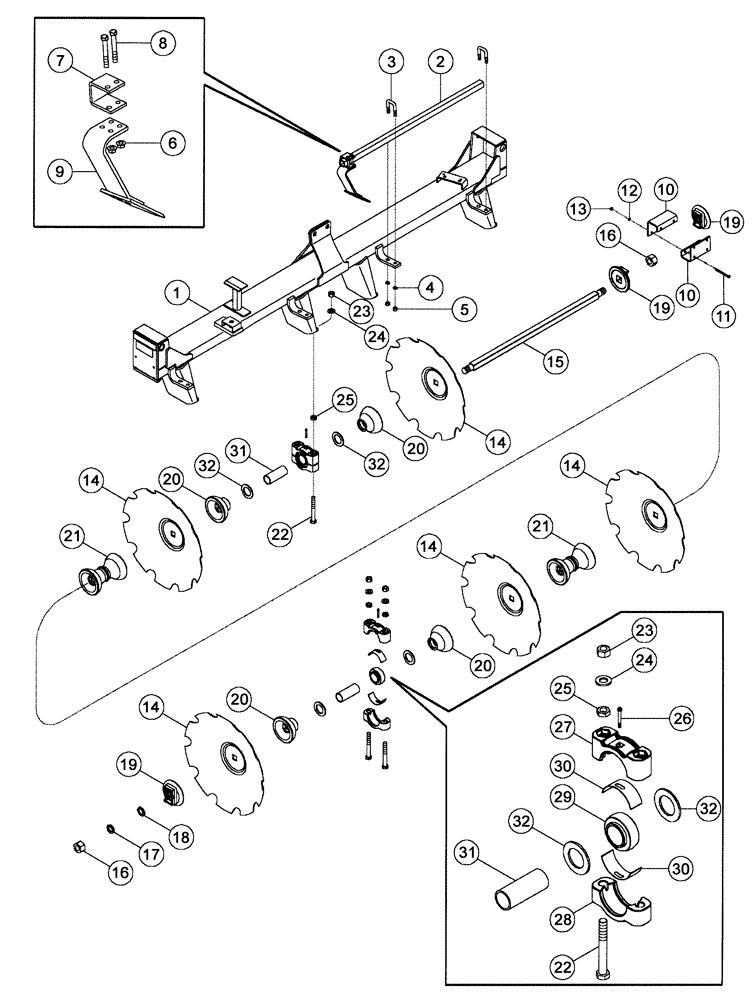 Схема запчастей Case IH RMX790 - (75.200.19) - PLOWING FOLDING REAR MAIN DISK GANG PARTS (09) - CHASSIS/ATTACHMENTS