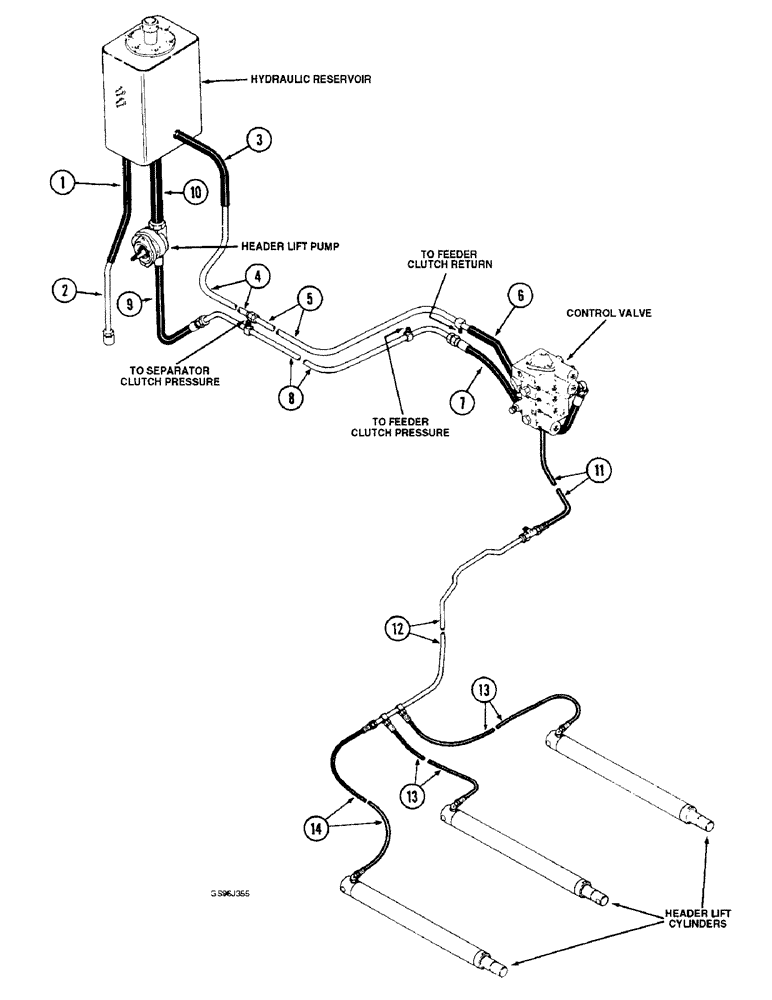 Схема запчастей Case IH 1660 - (1-16) - PICTORIAL INDEX, HEADER LIFT HYDRAULICS (00) - PICTORIAL INDEX