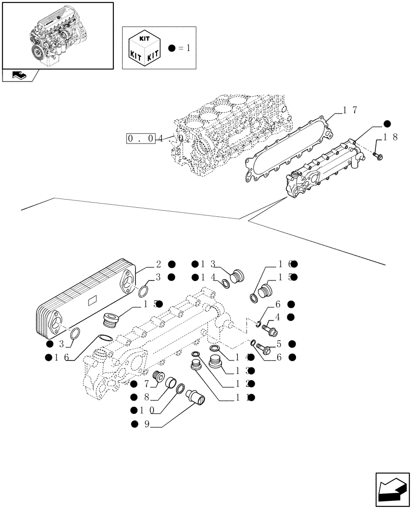 Схема запчастей Case IH F3AE0684S E908 - (0.31.0) - HEAT EXCHANGER (504139732) 