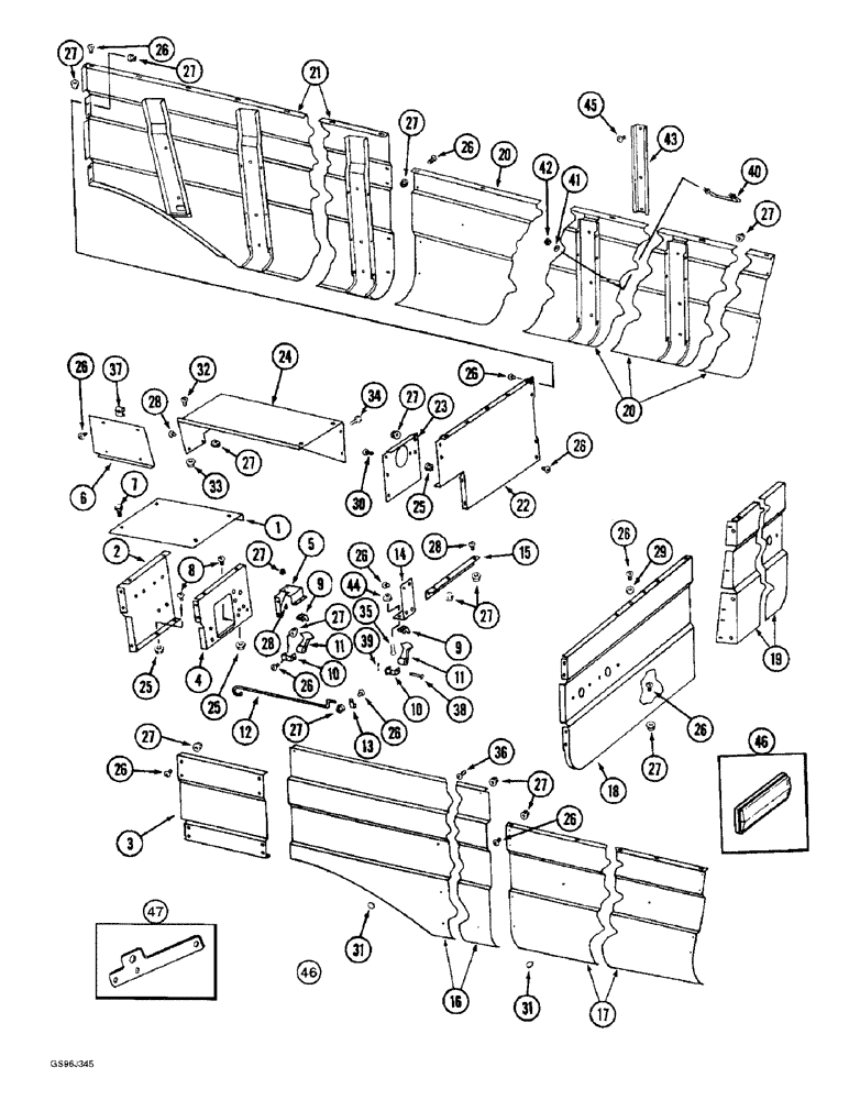 Схема запчастей Case IH 1660 - (9H-18) - SHIELDS, SUPPORTS AND TRIM (12) - CHASSIS