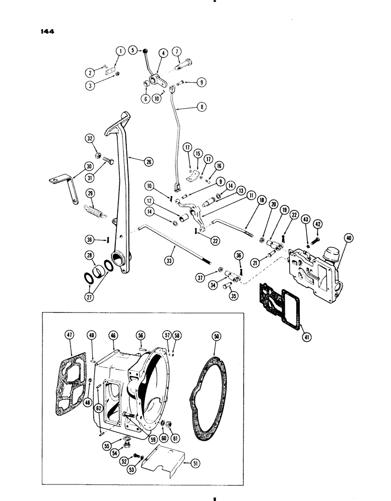 Схема запчастей Case IH 730 SERIES - (144) - TORQUE CONVERTER HOUSING AND CONTROLS (06) - POWER TRAIN