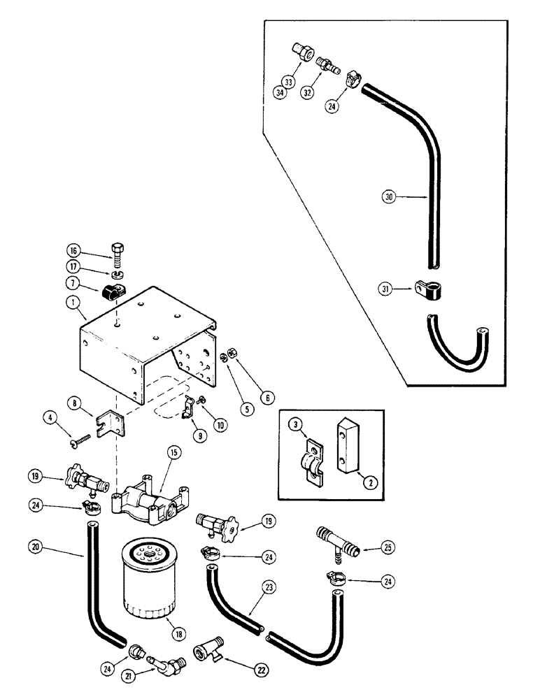 Схема запчастей Case IH 1370 - (010) - WATER FILTER KITS (02) - ENGINE