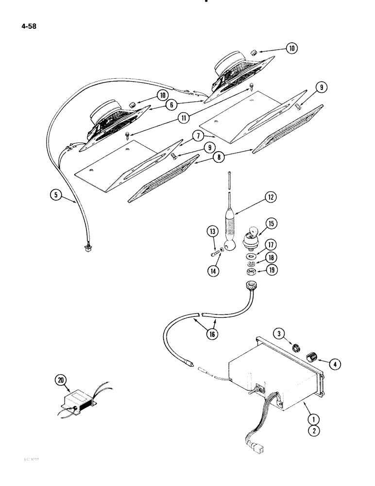 Схема запчастей Case IH 2096 - (4-058) - RADIO AND SPEAKERS (04) - ELECTRICAL SYSTEMS