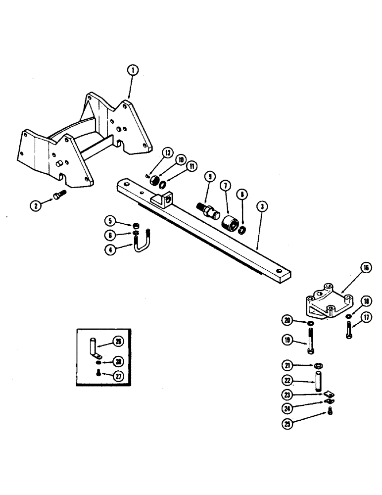 Схема запчастей Case IH 930-SERIES - (172) - SHORT SWING DRAWBAR, WITHOUT DRAFT-O-MATIC, GENERAL PURPOSE MODELS (09) - CHASSIS