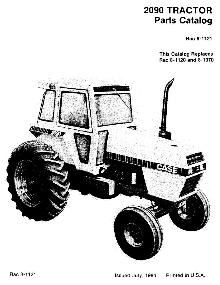 Схема запчастей Case IH 2090 - (1-03) - 2090 TRACTOR PARTS CATALOG (00) - PICTORIAL INDEX