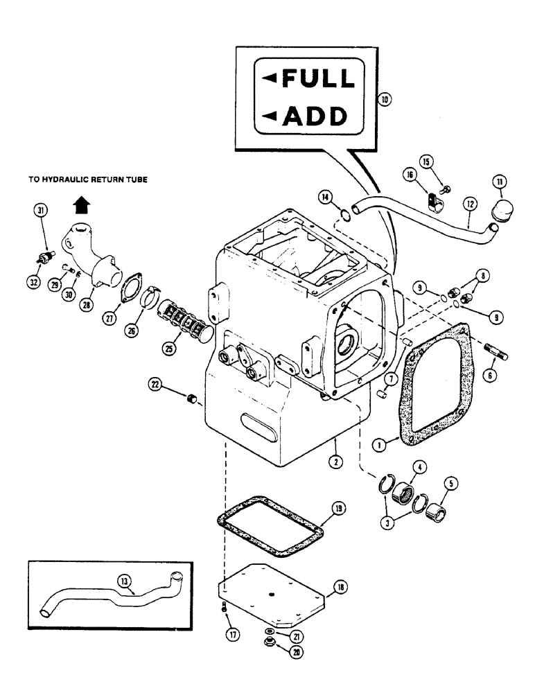 Схема запчастей Case IH 2670 - (194) - TRANSMISSION HOUSING AND ATTACHING PARTS, BEFORE TRANSMISSION SERIAL NUMBER 10054311 (06) - POWER TRAIN