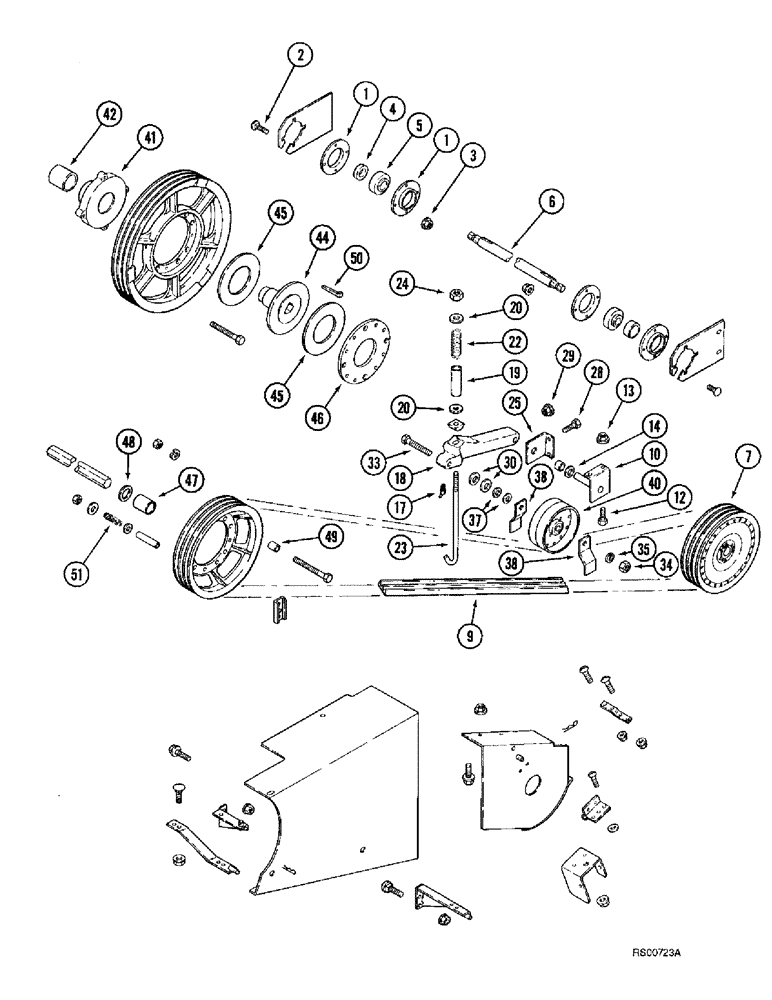 Схема запчастей Case IH 1680 - (9A-24) - FEEDER JACKSHAFT DRIVE (13) - FEEDER