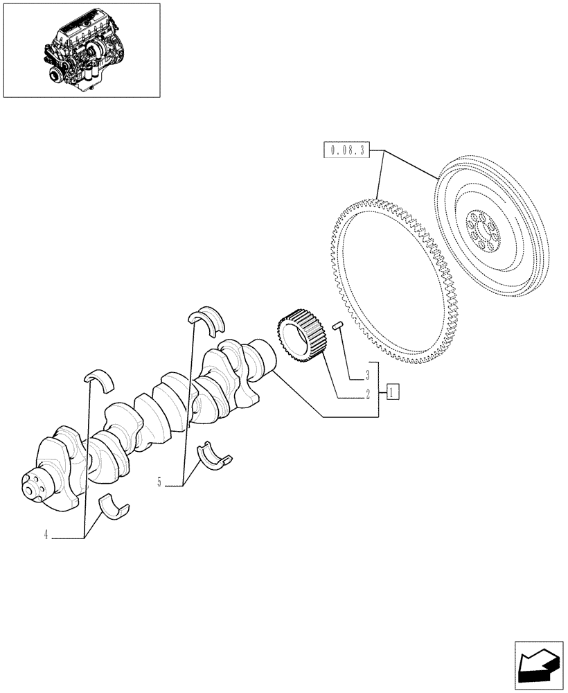 Схема запчастей Case IH F3AE0684P E906 - (0.08.0[01]) - CRANKSHAFT & RELATED PARTS (504051798) 