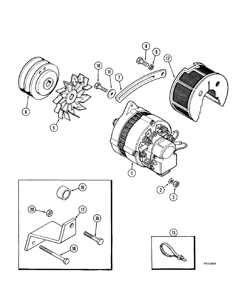 Схема запчастей Case IH 1680 - (4-60) - ALTERNATOR MOUNTING, MOTOROLA (06) - ELECTRICAL