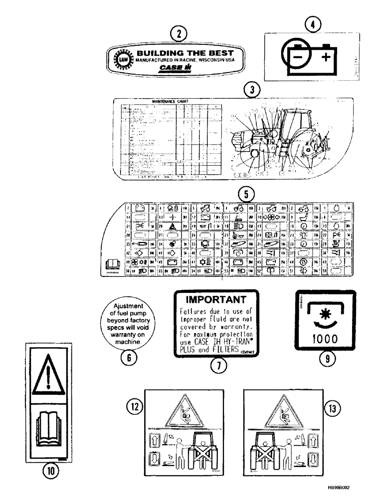 Схема запчастей Case IH MX270 - (9-170) - DECALS, HUNGARIAN (09) - CHASSIS/ATTACHMENTS