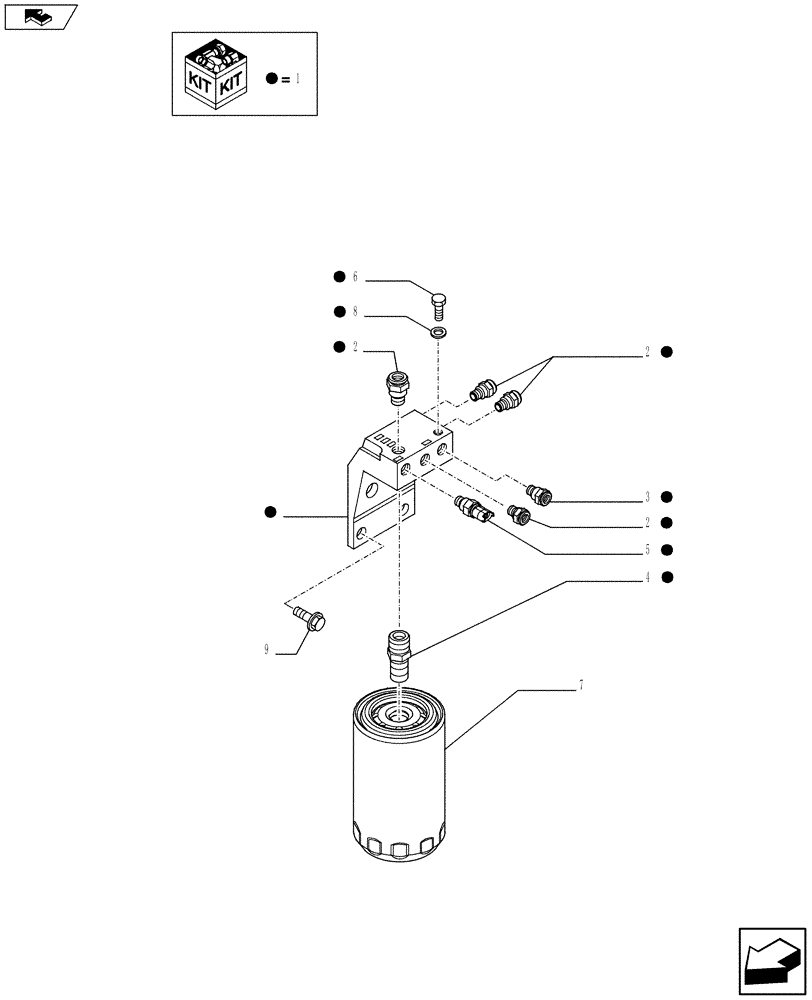 Схема запчастей Case IH F4HE9484M J100 - (10.206.01) - FUEL FILTER (2858044) (10) - ENGINE