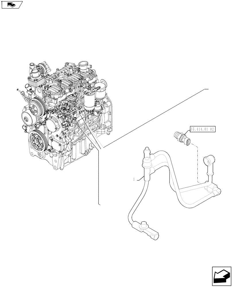 Схема запчастей Case IH FARMALL 75A - (55.560.01[02]) - HARNESS - FUEL SHUT-OFF (55) - ELECTRICAL SYSTEMS