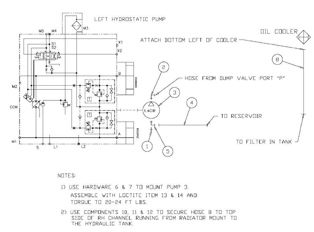 Схема запчастей Case IH SPX3320 - (06-010) - PUMP GROUP, DED Hydraulic Plumbing