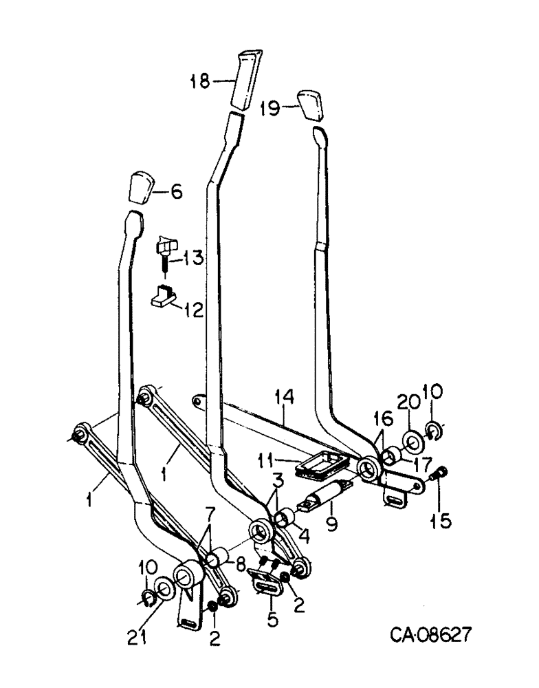 Схема запчастей Case IH 3488 - (10-21) - HYDRAULICS, HYDRAULIC DRAFT CONTROL LINKAGE, CAT. II (07) - HYDRAULICS