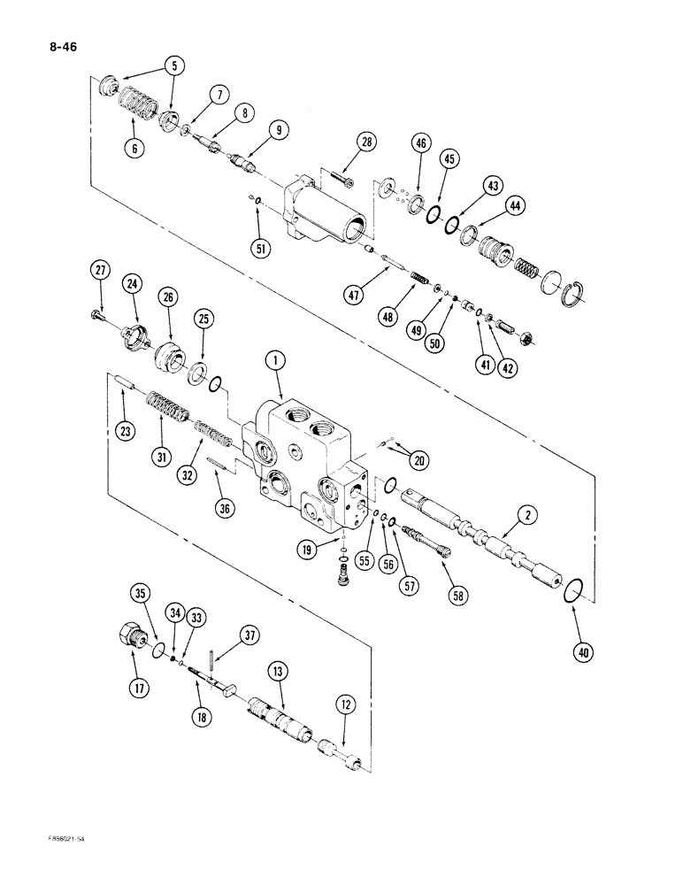 Схема запчастей Case IH 9180 - (8-46) - HYDRAULIC REMOTE VALVE SECTION, FIRST, SECOND, THIRD AND FOURTH WITH FLOAT (08) - HYDRAULICS