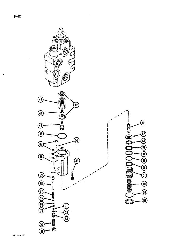 Схема запчастей Case IH 9280 - (8-040) - PRIORITY REMOTE HYDRAULIC VALVE KIT WITH LOAD CHECK CONT. (08) - HYDRAULICS