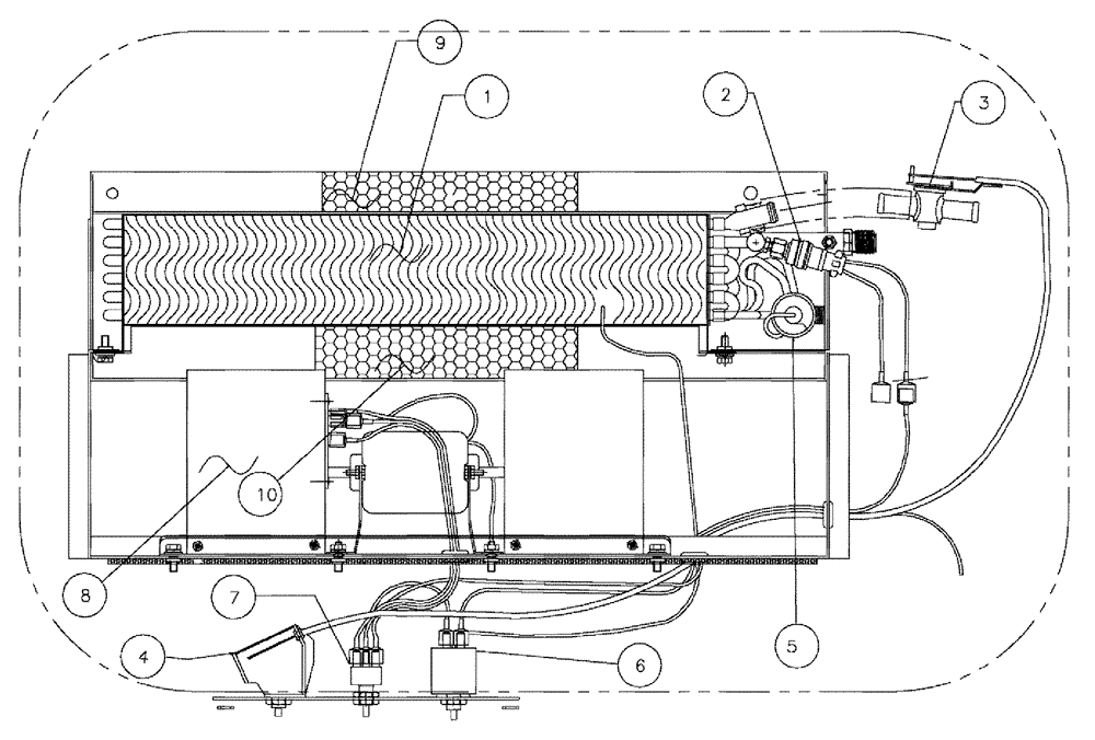 Схема запчастей Case IH 3185 - (02-007) - EVAPORATOR HOUSING ASSEMBLY Cab Exterior