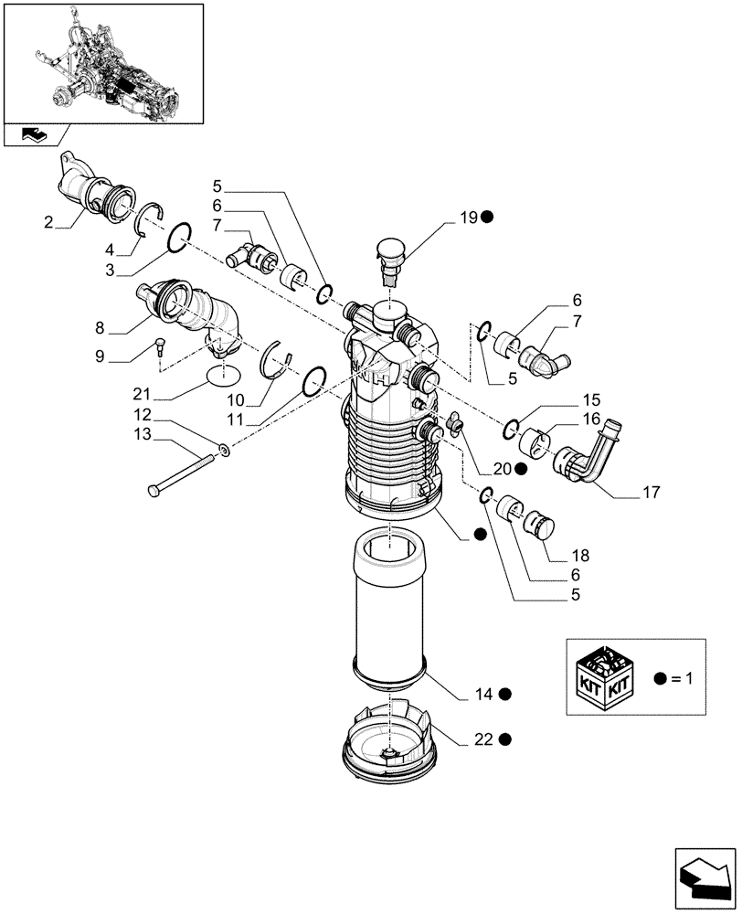 Схема запчастей Case IH PUMA 195 - (1.32.8[02C]) - HYDRAULIC PUMP - OIL FILTER - D7052 (03) - TRANSMISSION