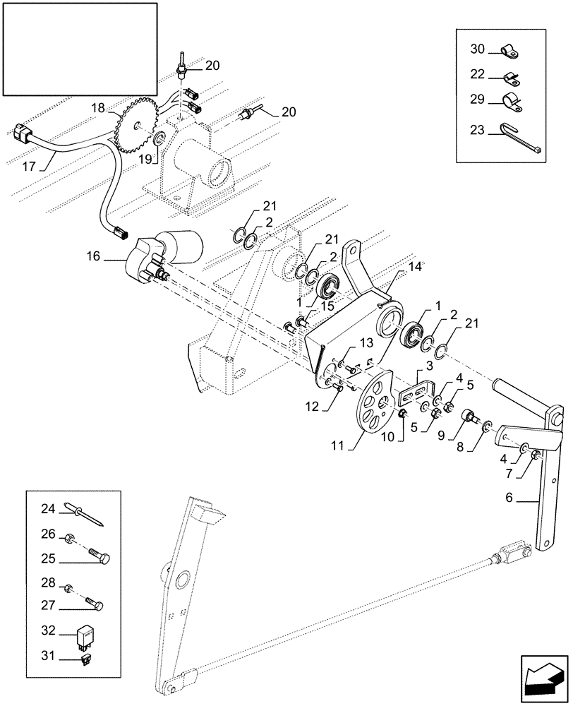 Схема запчастей Case IH LBX432R - (18.87355677[01]) - DIA : BALE LENGTH TRIP KIT - ELECTRONIC (18) - ACCESSORIES