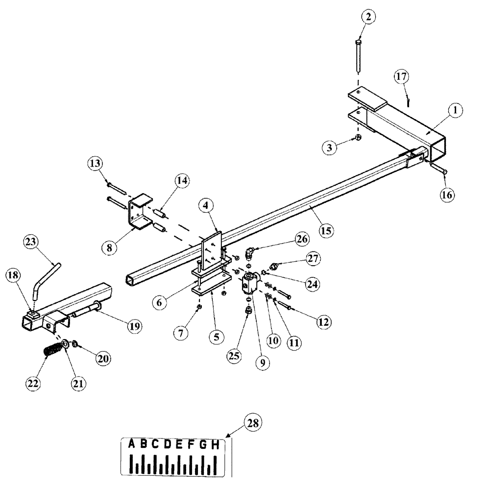 Схема запчастей Case IH 4400 - (09-20) - DEPTH CONTROL ASSEMBLY - SINGLE POINT - 18 FOOT THROUGH 22 FOOT 3 INCH MACHINE 