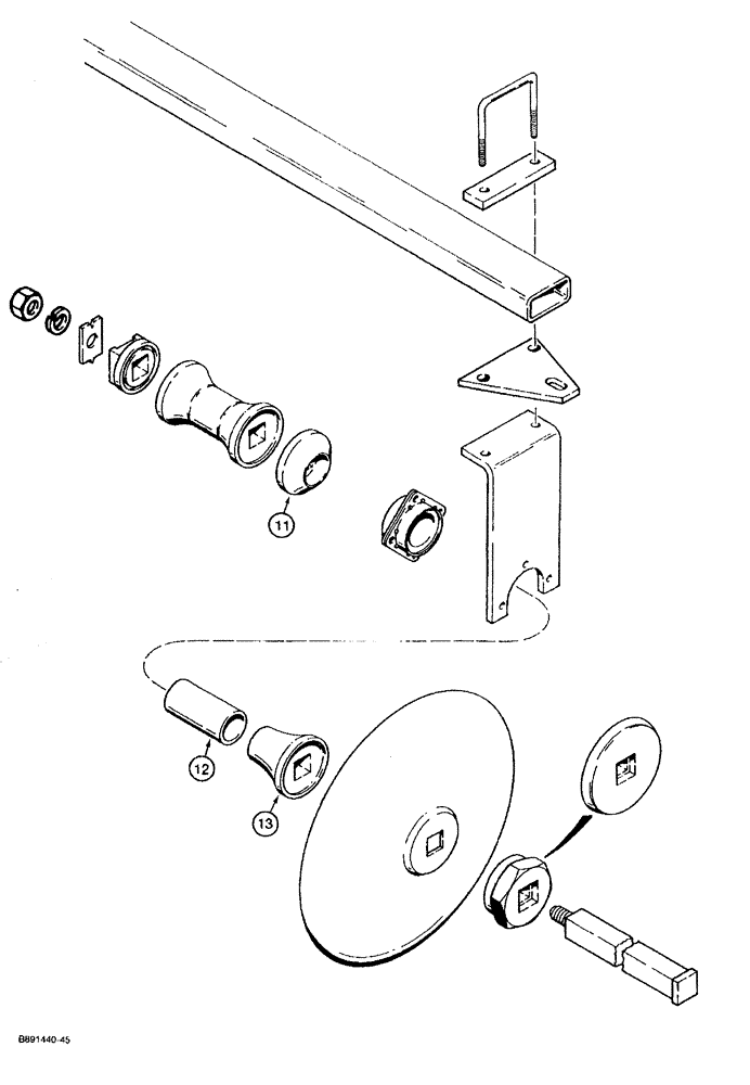 Схема запчастей Case IH 370 - (9-32) - FRONT AND REAR GANGS AND GANG BARS (09) - CHASSIS/ATTACHMENTS