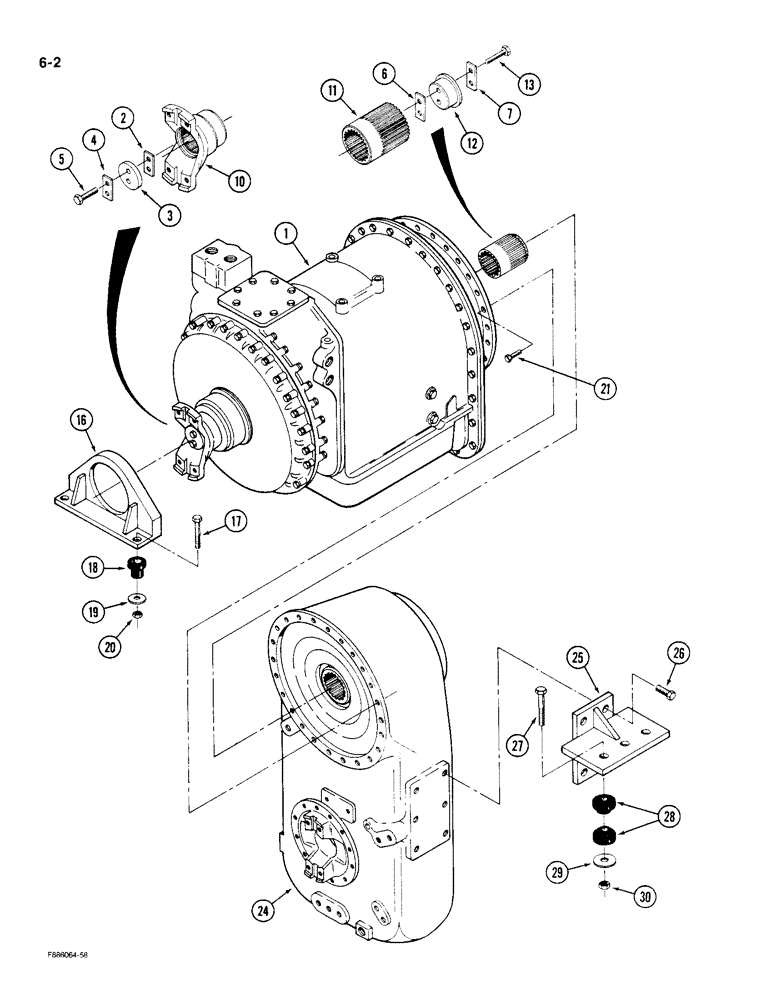 Схема запчастей Case IH KP-525 - (6-02) - TRANSMISSION MOUNTING (06) - POWER TRAIN